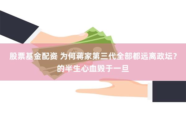 股票基金配资 为何蒋家第三代全部都远离政坛？的半生心血毁于一旦