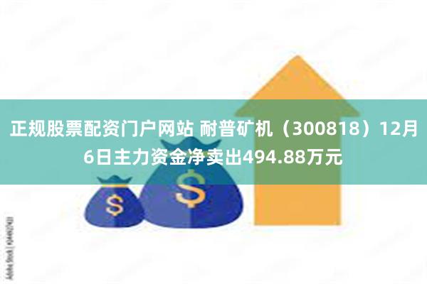 正规股票配资门户网站 耐普矿机（300818）12月6日主力资金净卖出494.88万元