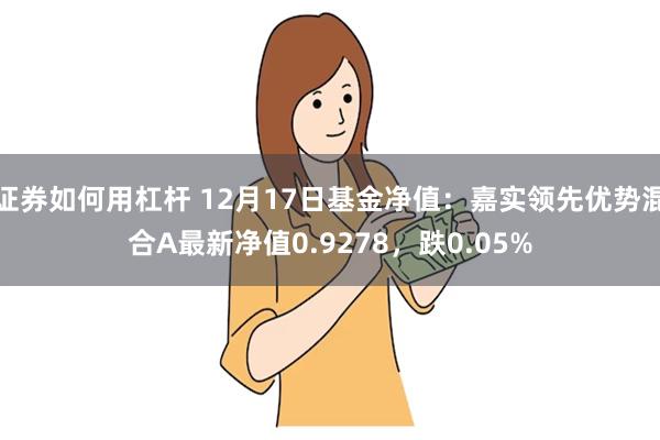 证券如何用杠杆 12月17日基金净值：嘉实领先优势混合A最新净值0.9278，跌0.05%